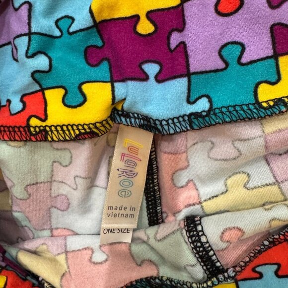 COPY - LulaRoe Autism Puzzle Piece Leggings - One Size - Picture 5 of 5